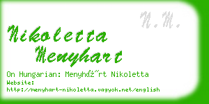 nikoletta menyhart business card